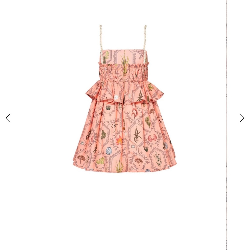 Agua By Agua Bendita L Salvador Encaje Mini Dress Pink Embroidered Ruffled Print - Picture 3 of 15
